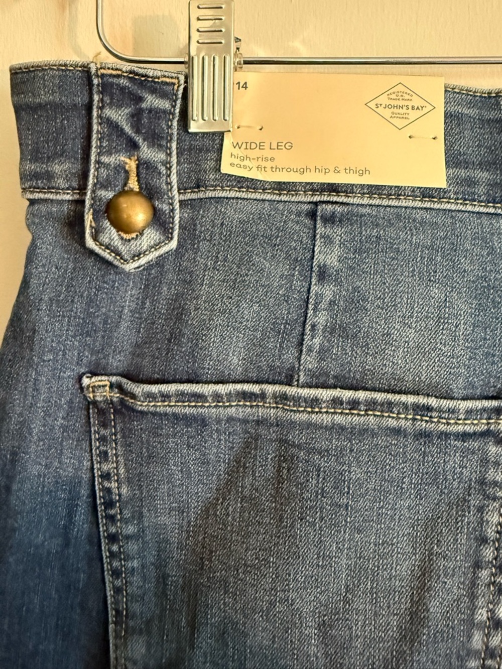 St. John's Bay High-Rise Wide-Leg Jeans NWT Size 14 Stretch Tummy Control Fabric - Picture 10 of 12